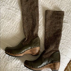 Olive leather boots (Size Euro 41 = 10)